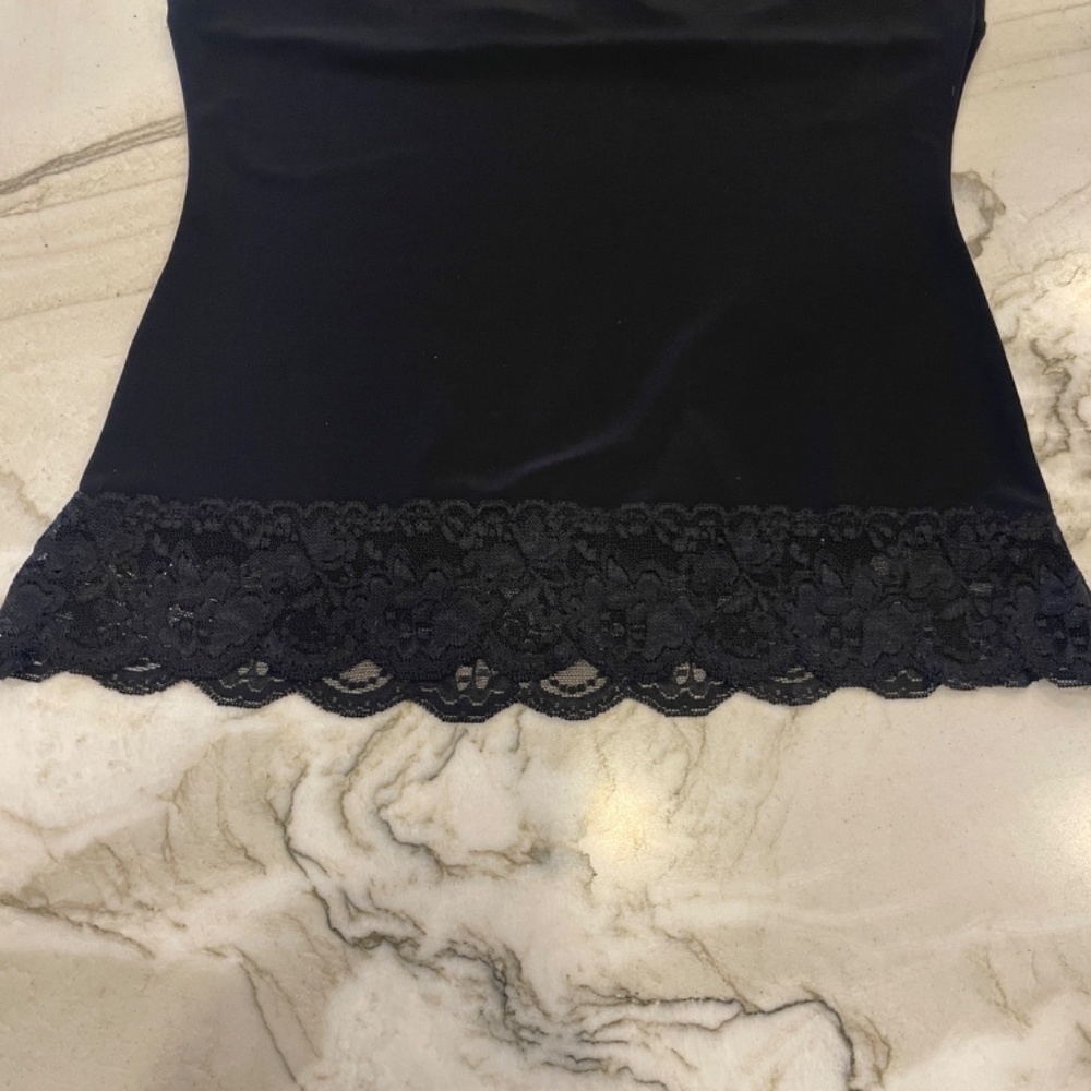 Vol.7 Women's Black Top with Lace trim Size M - Picture 4 of 5